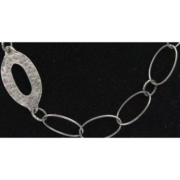 781 Silpada Sterling Silver Oxidized Hammered Oval Link Necklace N1506 35" 925 - Picture 2 of 3